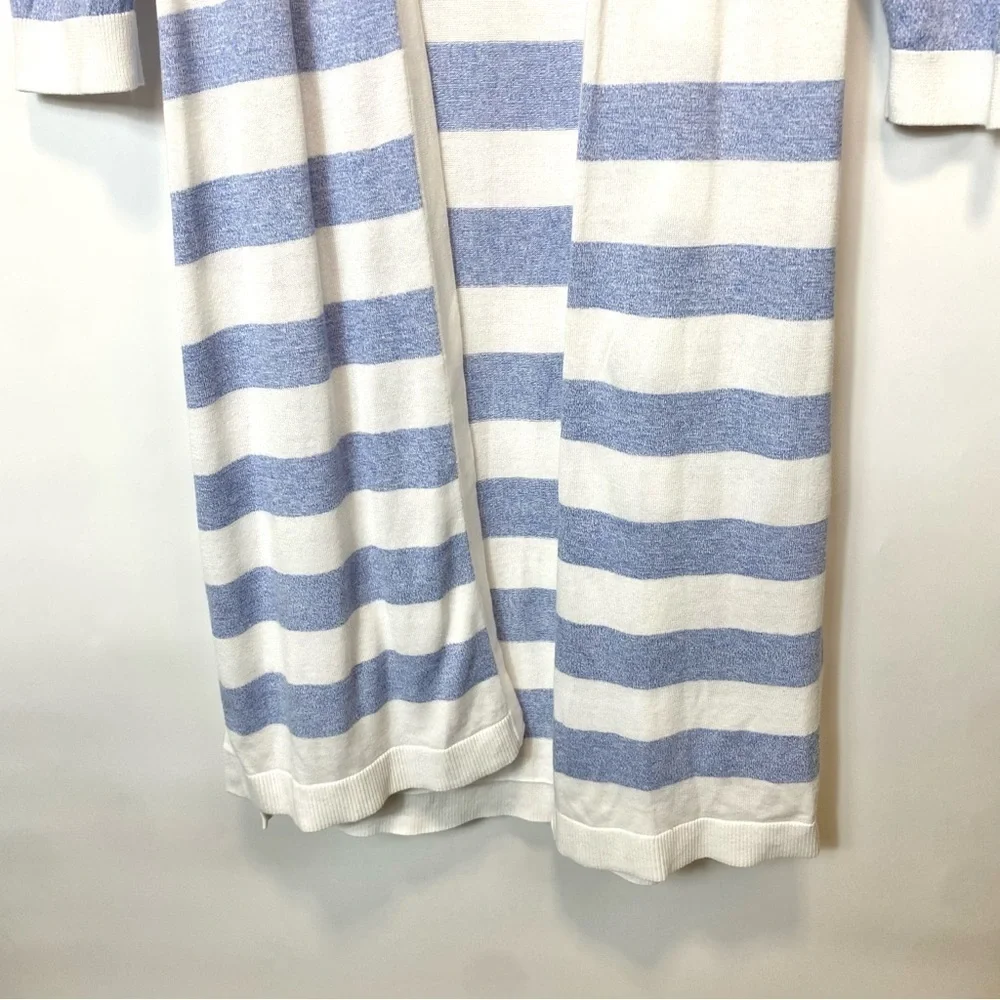 Talbots Blue Striped Sweater Cardigan Duster MP